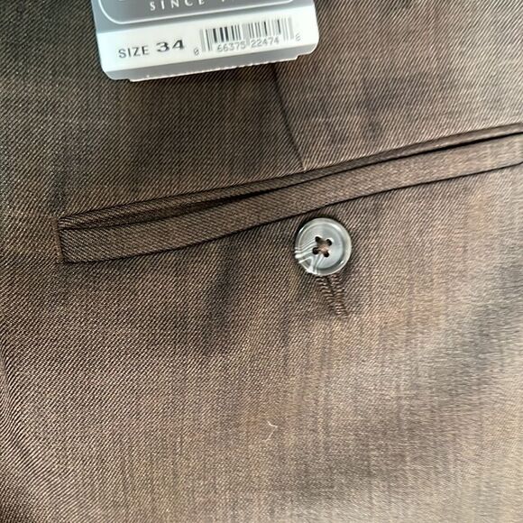 Enro Dark Brown Men’s Dress Slack Pants Formal Suit Khaki Office Casual Work NWT - Picture 9 of 11